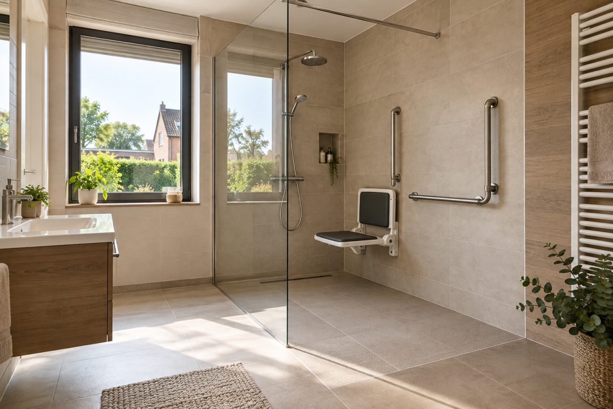 Salle de bain pour seniors : remplacer la baignoire par une douche sécurisée (prix et aides en Belgique)